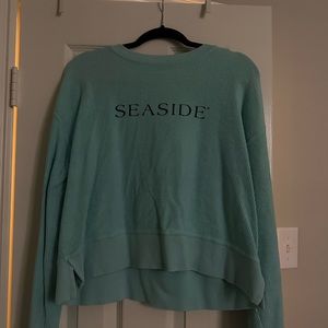 seaside cropped teal crewneck size small